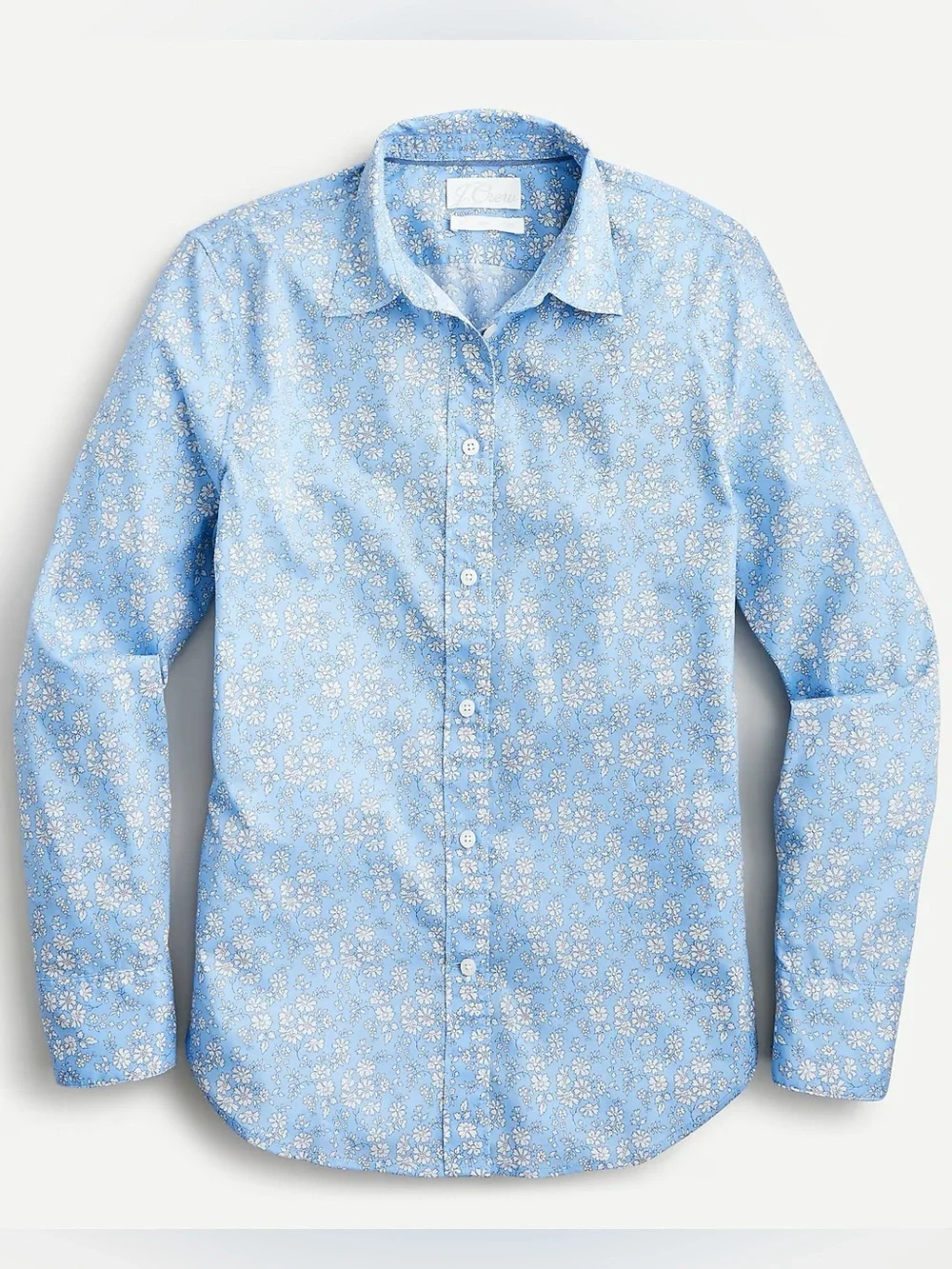 J Crew Liberty Of London Slim Fit Blue Floral Button Up Shirt 8